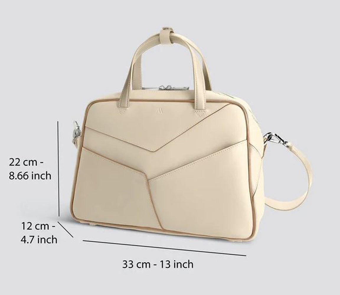 Sac à main en sable blanchi Midi Bowler Kaai