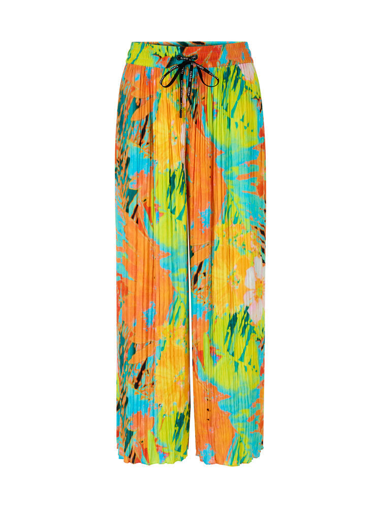 Multicolor broek met plissé en elastiek Marccain Sport