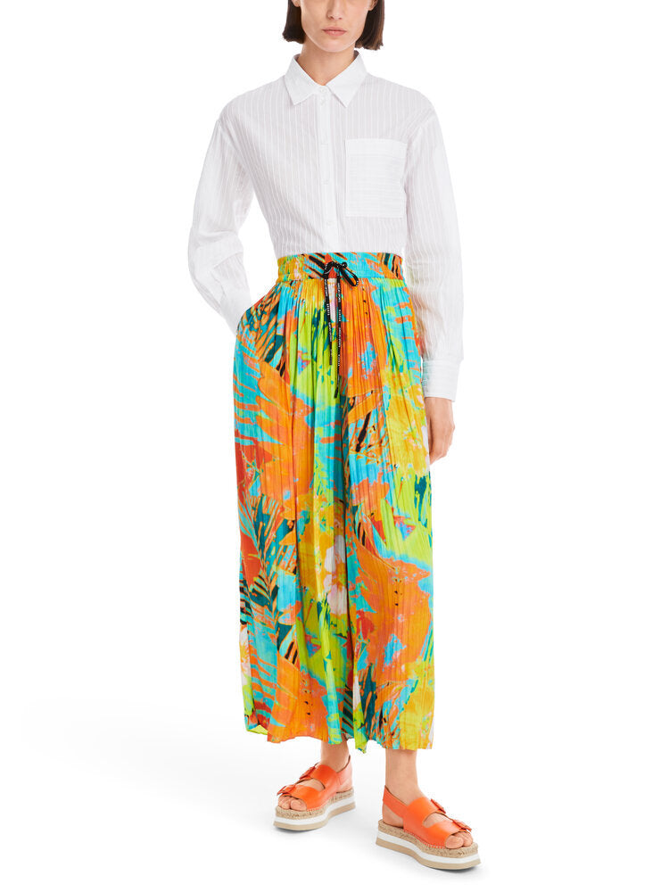 Pantalon multicolore à plis et élastique Marccain Sport