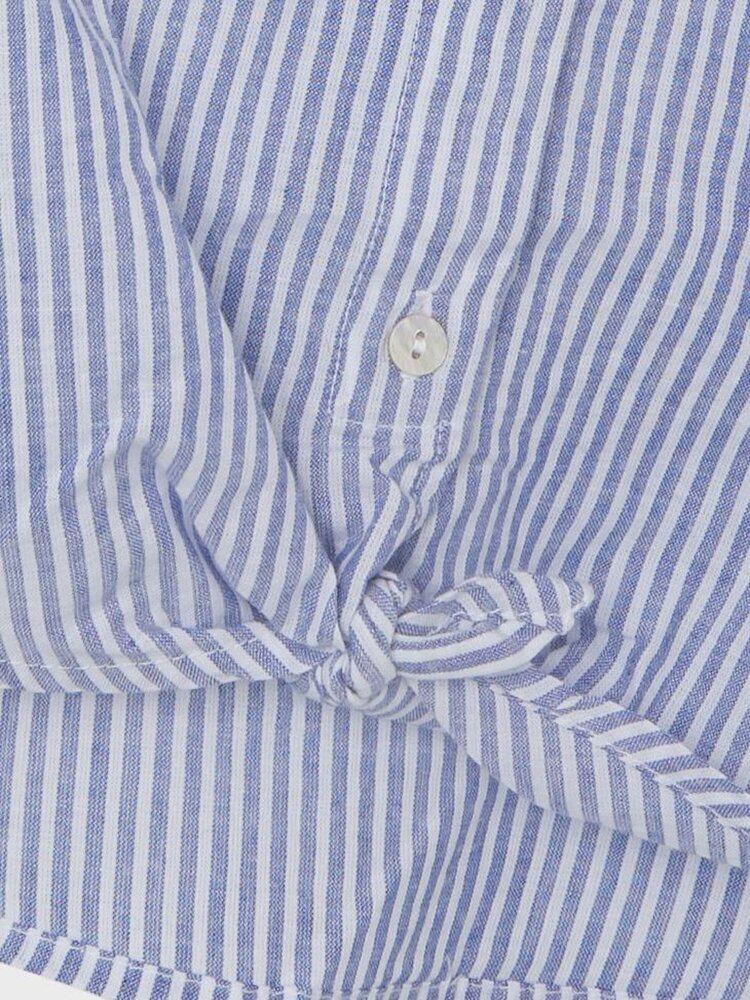 Blauw/wit gestreepte bloes met knoop Name It