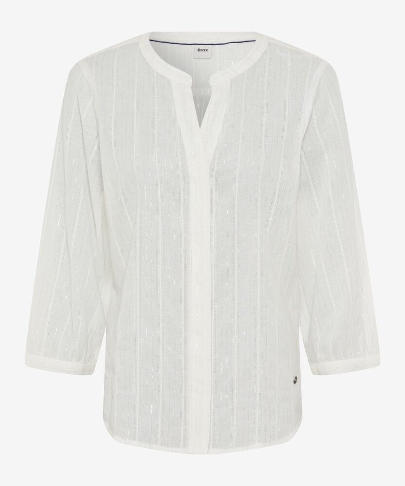 Witte bloes met streep detail Brax