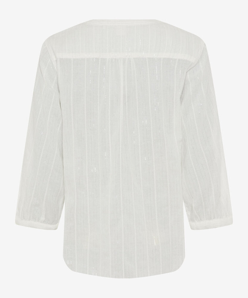 Witte bloes met streep detail Brax
