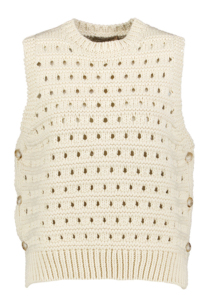 Débardeur beige Stella Nova en crochet