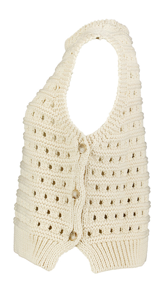 Débardeur beige Stella Nova en crochet