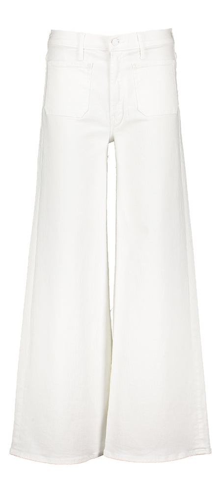 Jean blanc à jambes larges et taille haute, maman