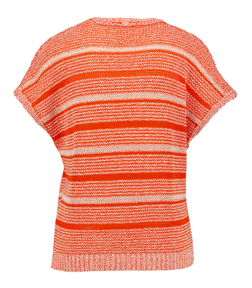 Haut rouge et blanc au crochet pour elle