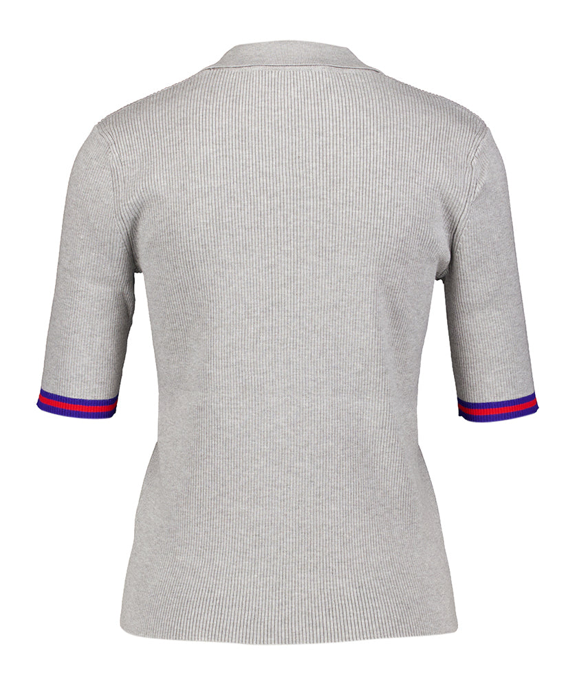 Polo gris avec détail sur la manche Co'Couture