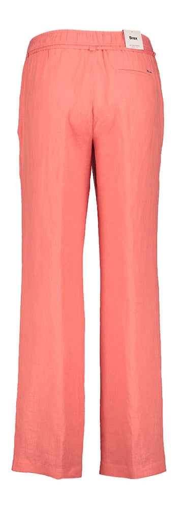 Watermeloen kleurige linnen broek Brax