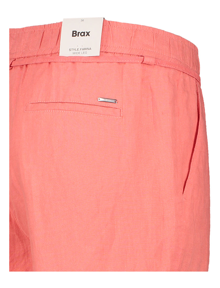 Watermeloen kleurige linnen broek Brax
