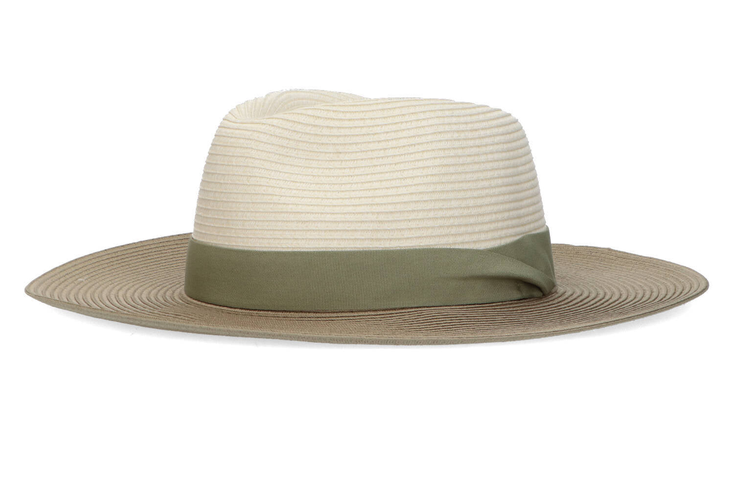 Chapeau Fedora ivoire/olive style vignoble