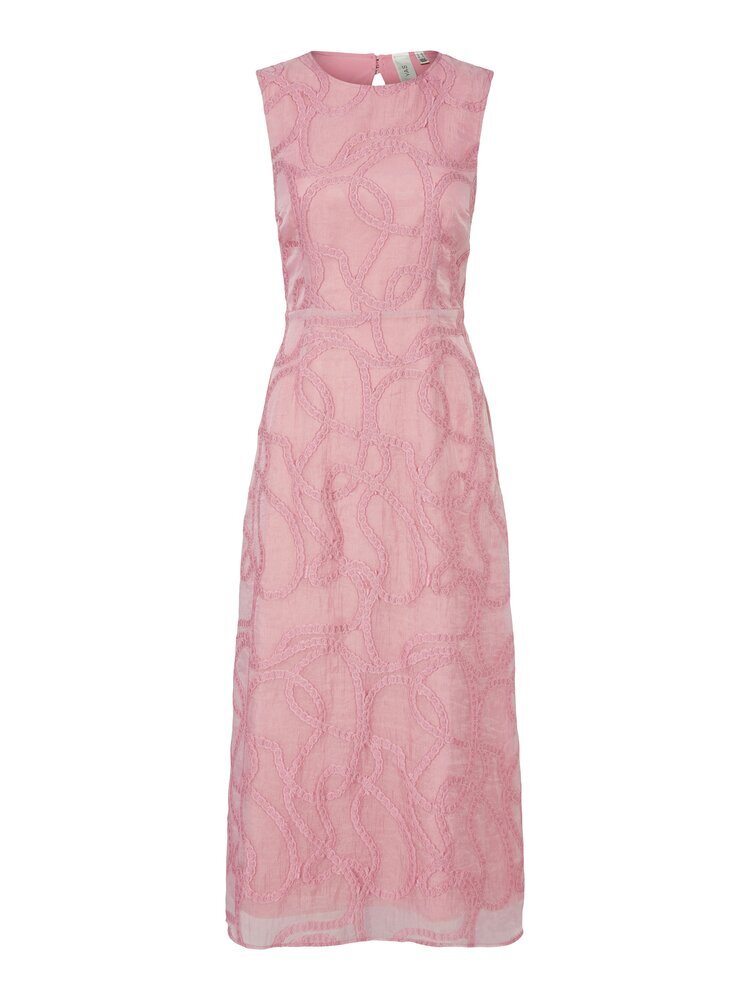 Roze midi-jurk met open rug Yaskiro Y.A.S