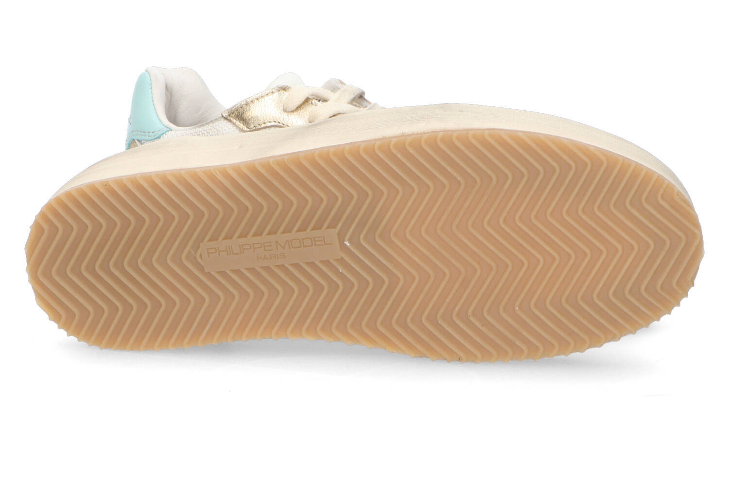 Sneakers met blauwe en goudkleurige afwerking Philippe Model