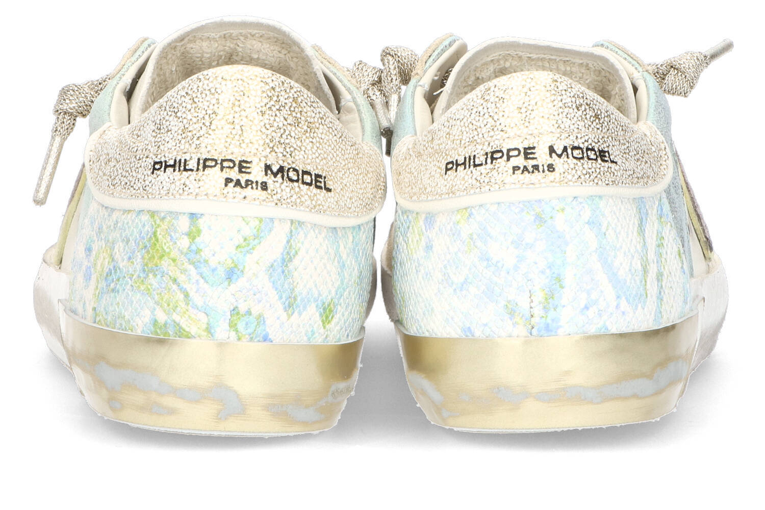 Baskets multicolores avec un modèle Philippe métallisé