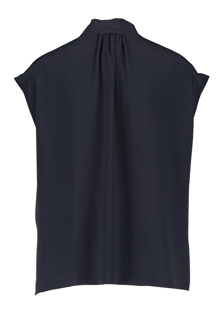 Donkerblauwe blouse met korte mouwen Jerez Marella