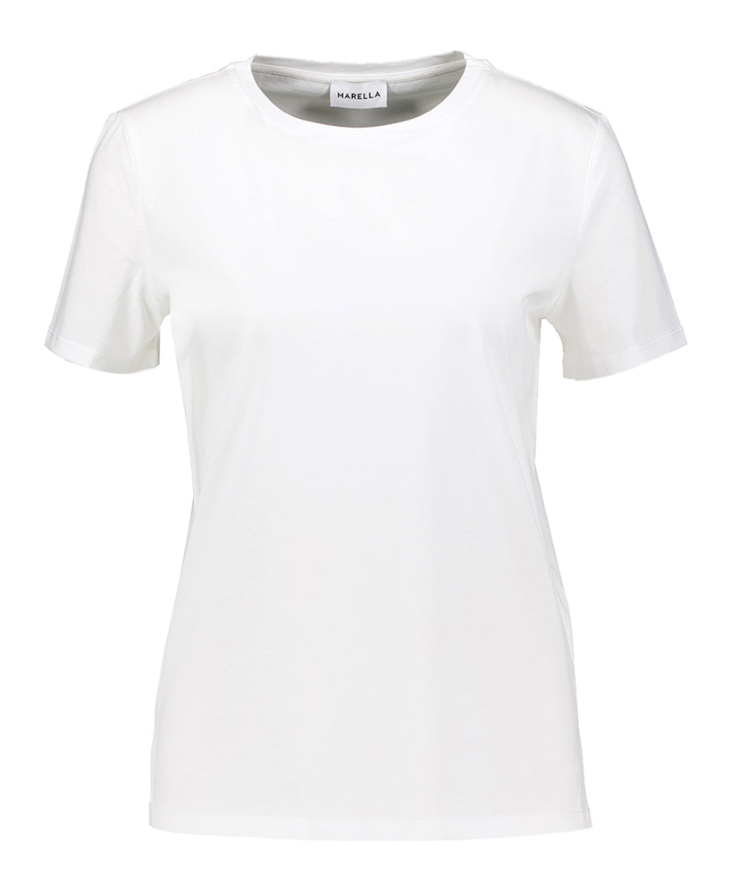 Witte katoenen t-shirt met korte mouwen Alcide Marella