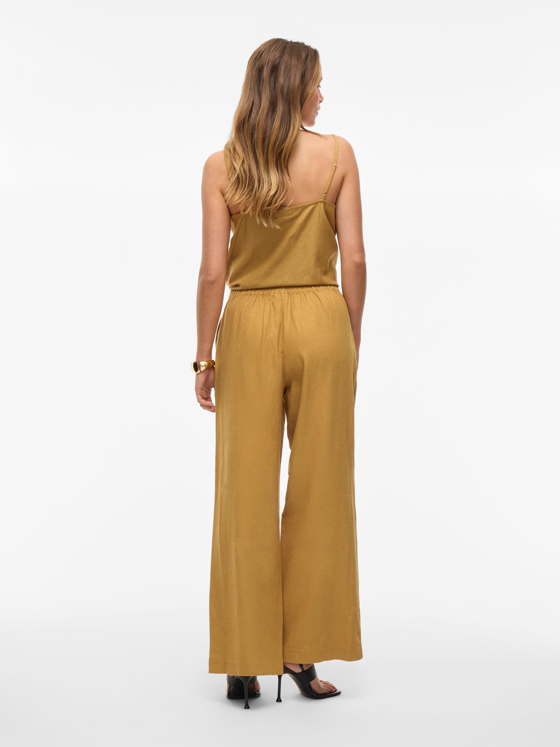 Bruine wijde broek Vila