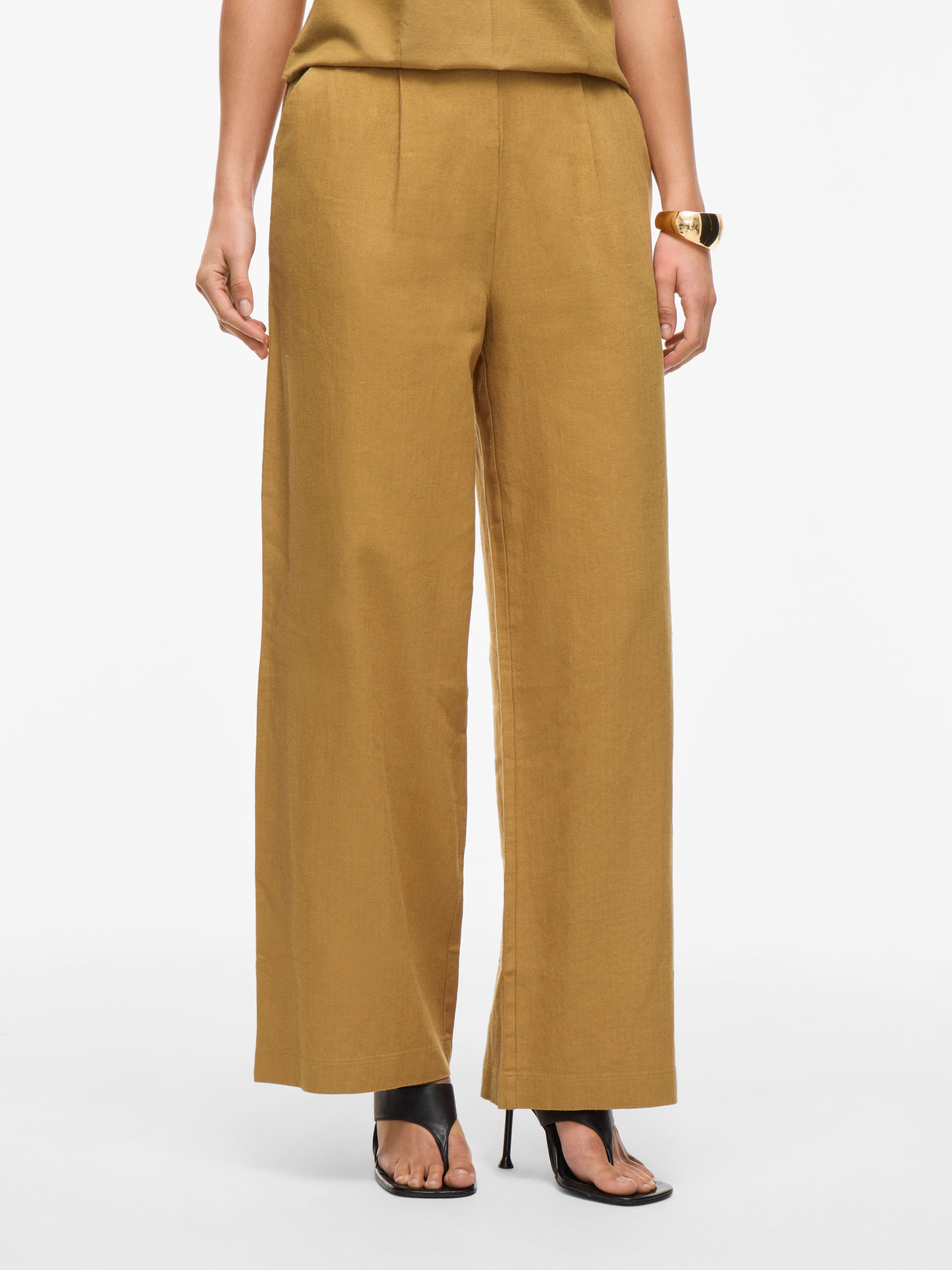 Pantalon large marron Vila