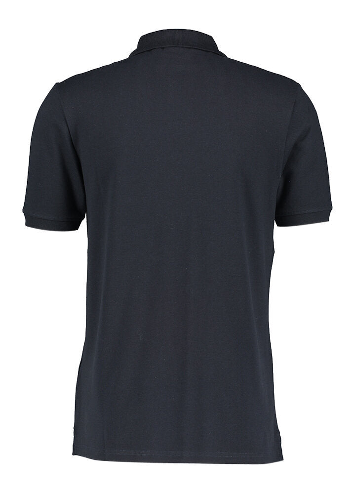 Polo bleu foncé avec logo bleu de la marque Lyle &amp; Scott