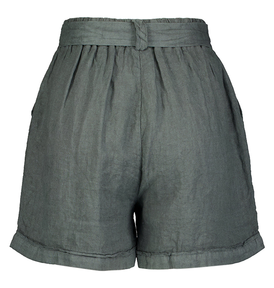 Grijze short linnen June By-Bar