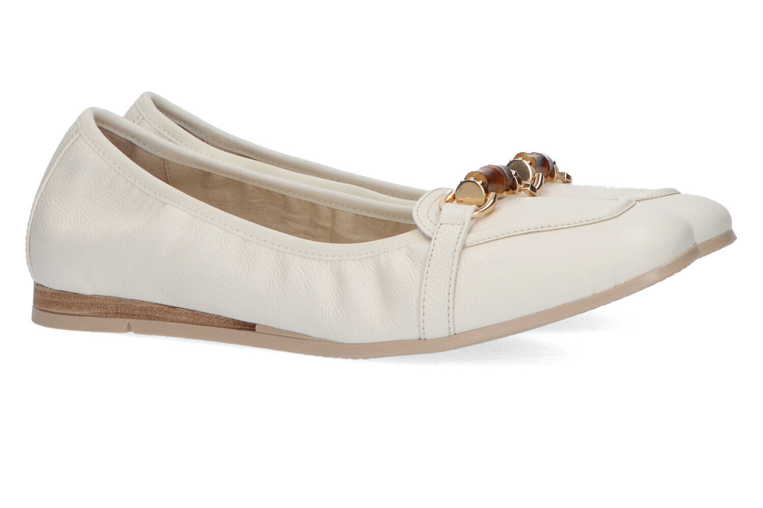 Ballerine blanche avec détails dorés Dl Sport