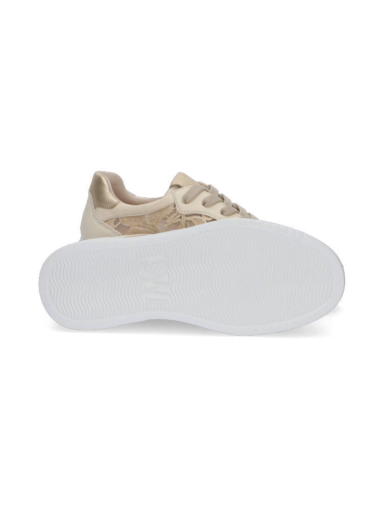 Baskets basses beiges à imprimé floral Softwaves