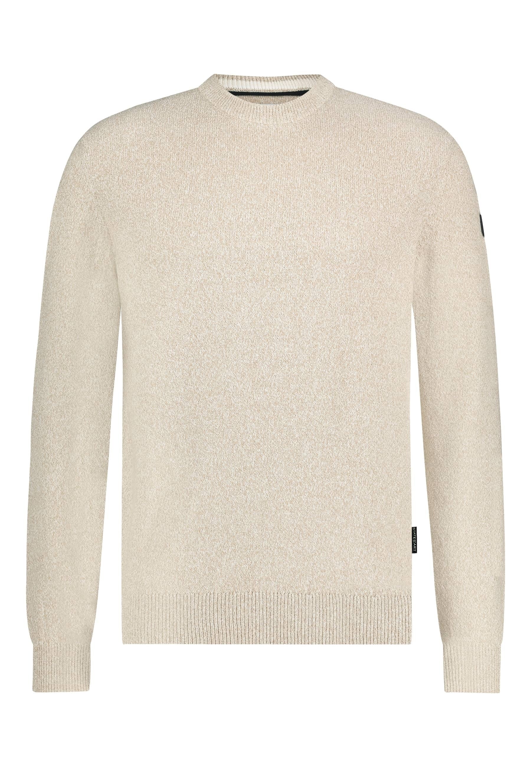 Pull beige à col rond et logo de la marque sur la manche State Of Art
