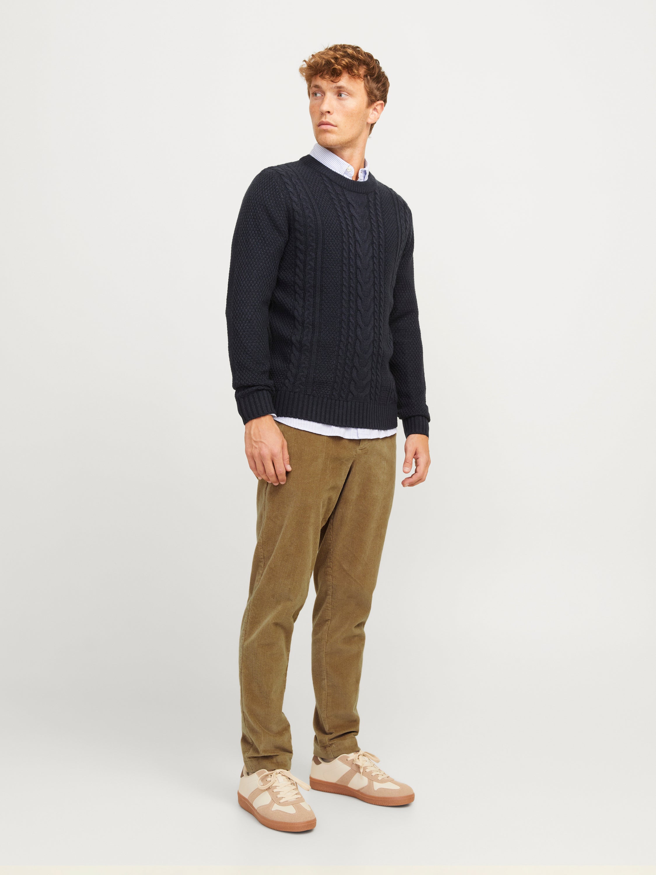 Beige broek in ribfluweel tapered fit Jack&Jones