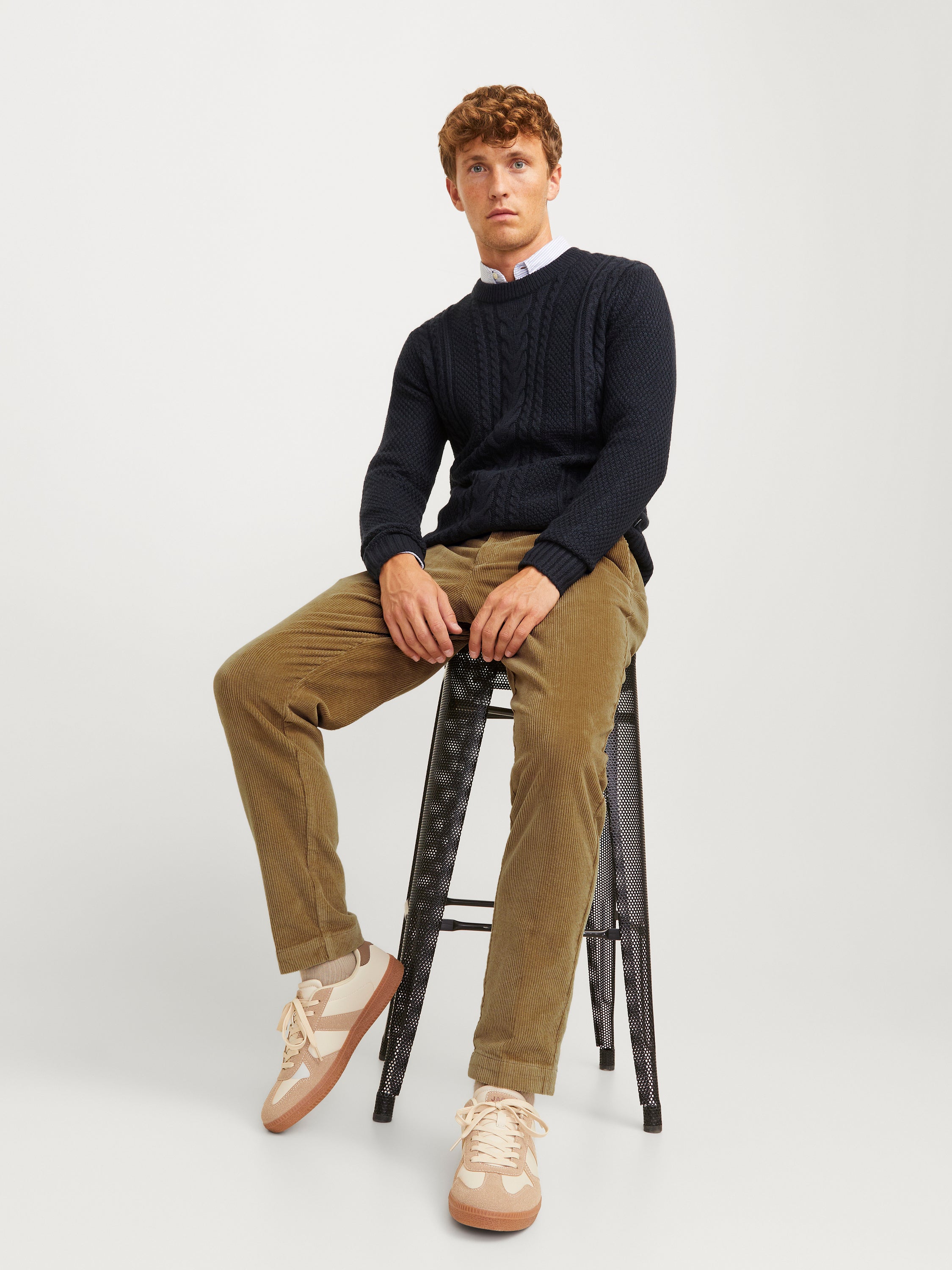 Beige broek in ribfluweel tapered fit Jack&Jones