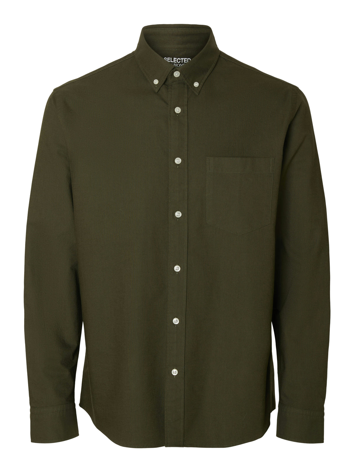 Forest night kalamata katoenen hemd (regular fit) met lange mouwen Selected
