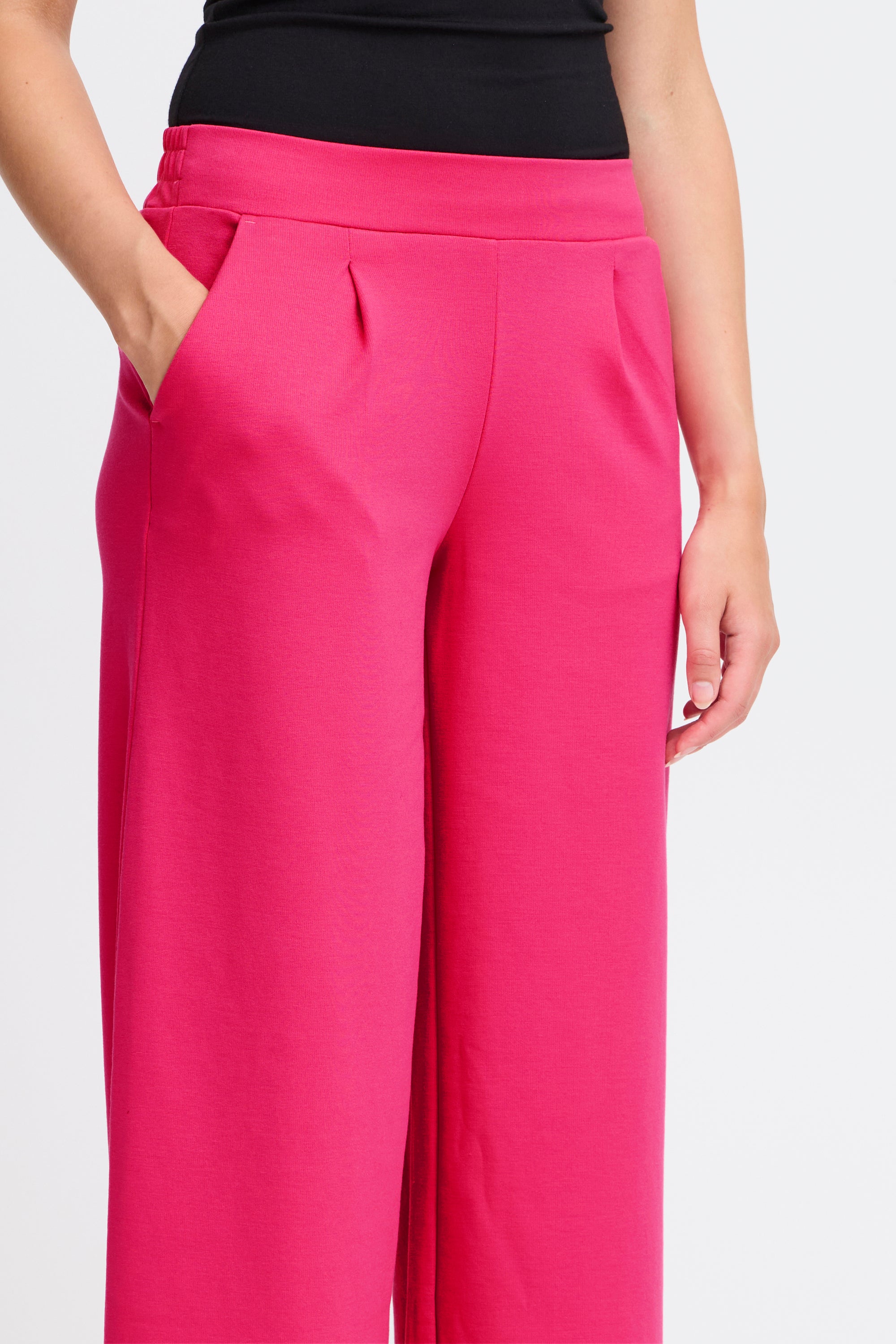 Pantalon fuchsia confortable avec élastique et poches Kate Sus Ichi