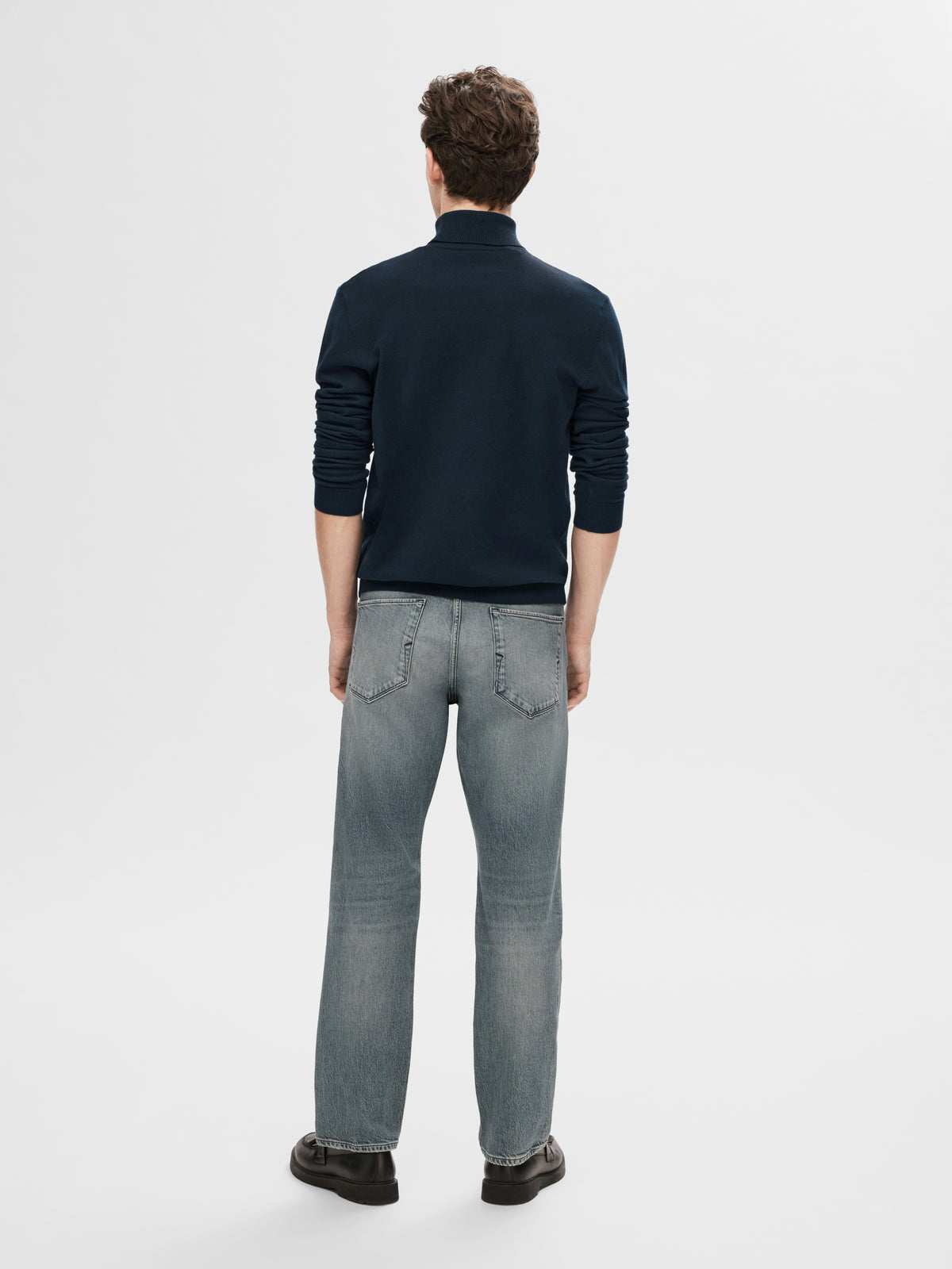 Blauwe trui met rolkraag Selected