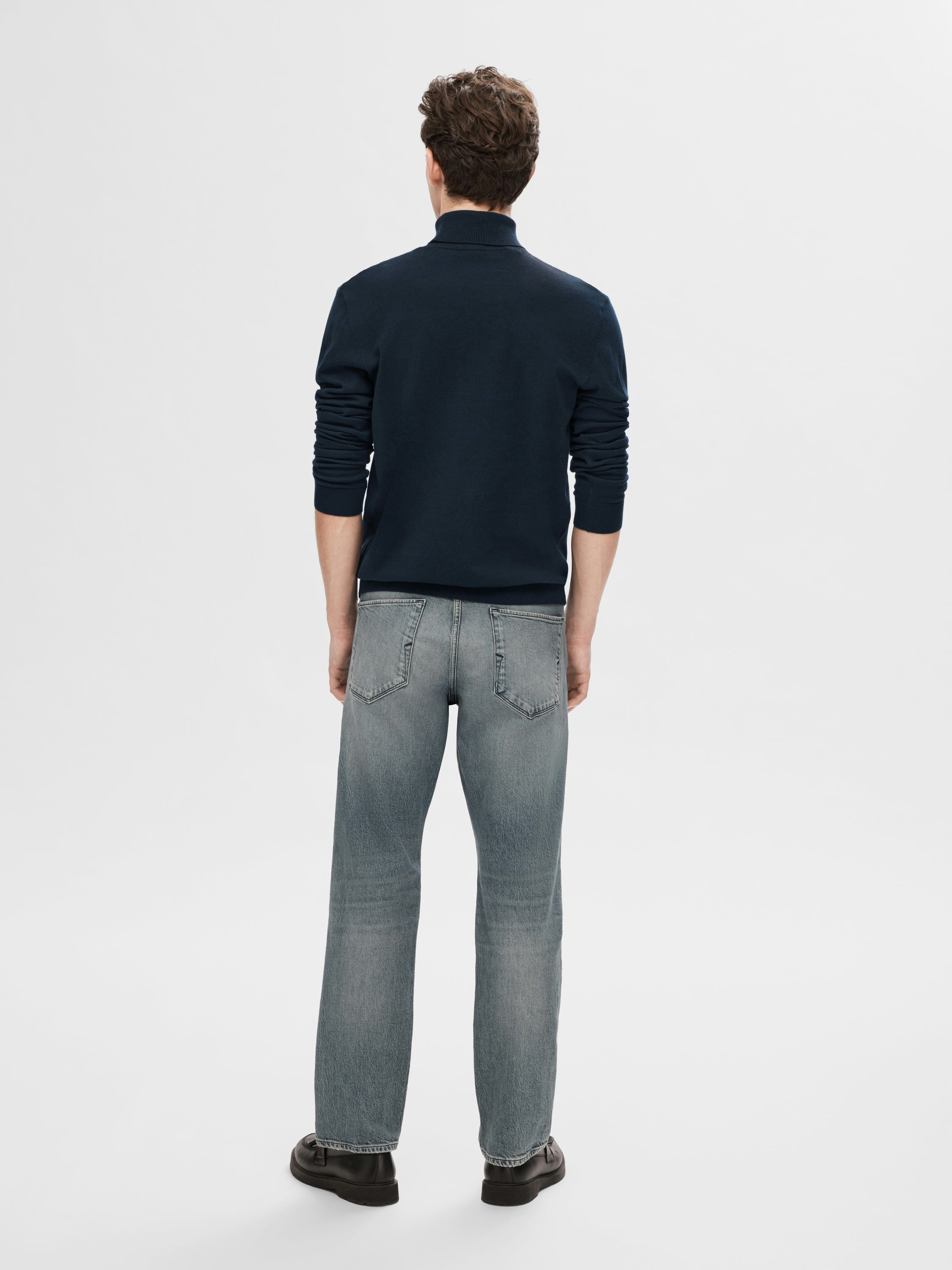 Blauwe trui met rolkraag Selected