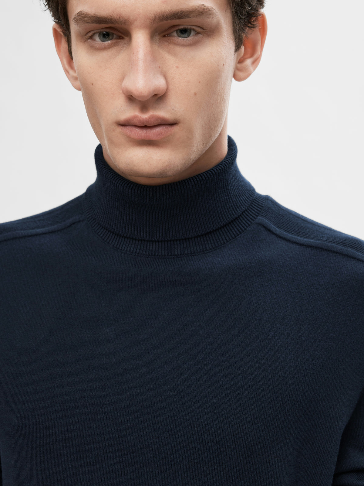 Blauwe trui met rolkraag Selected