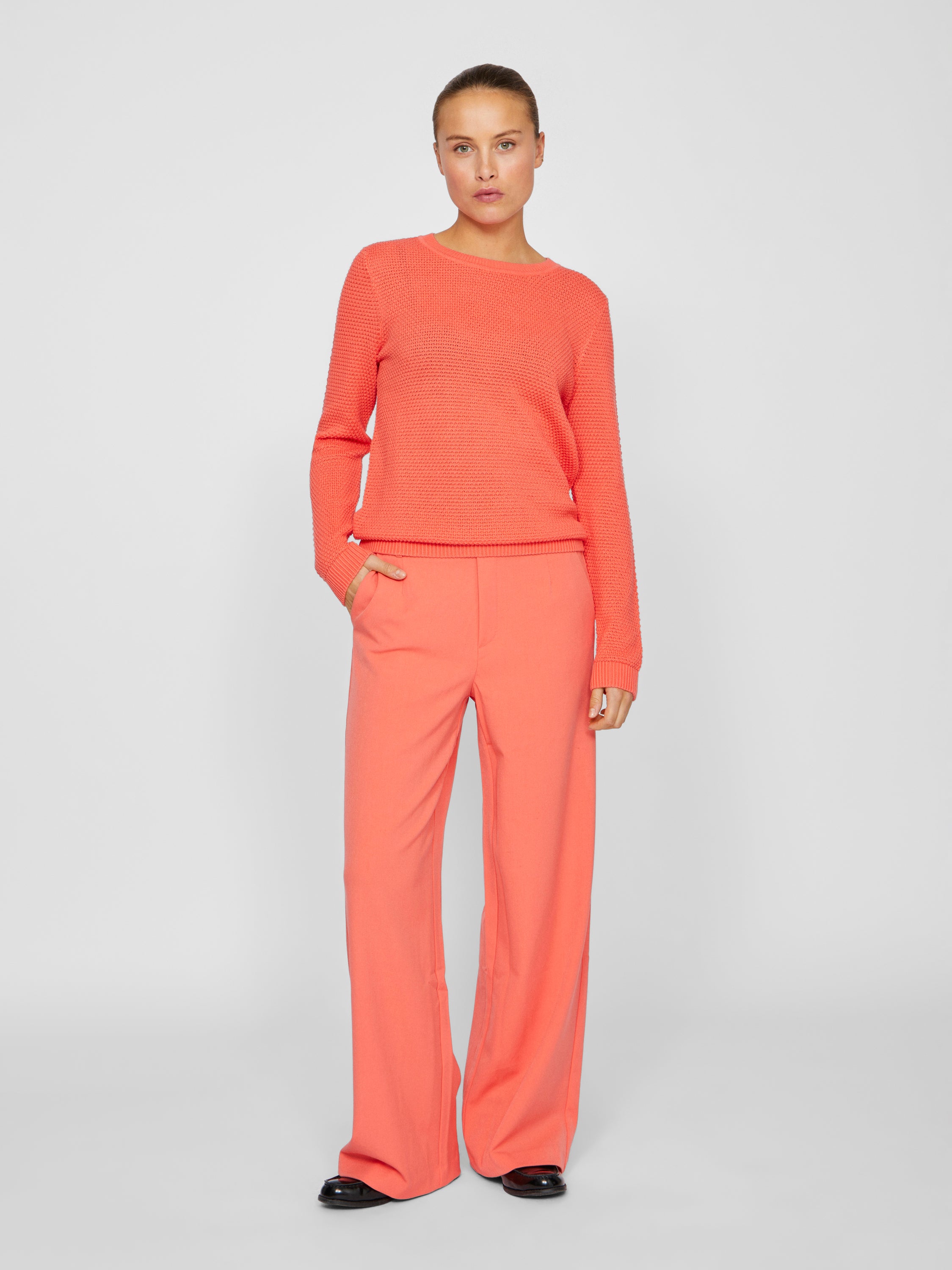 Pull corail structuré Vidalo Vilaa