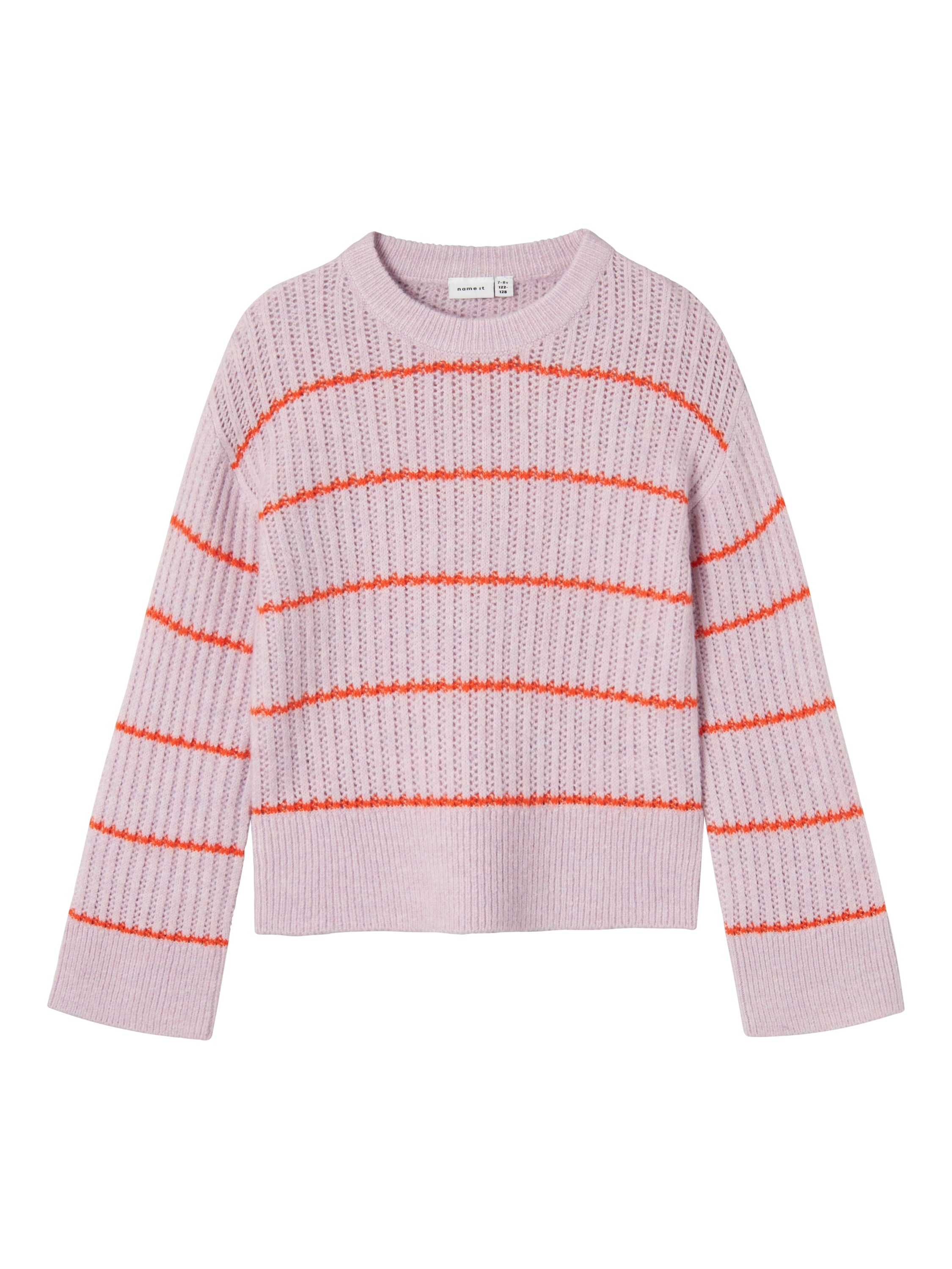 Roze trui met oranje strepen Name It