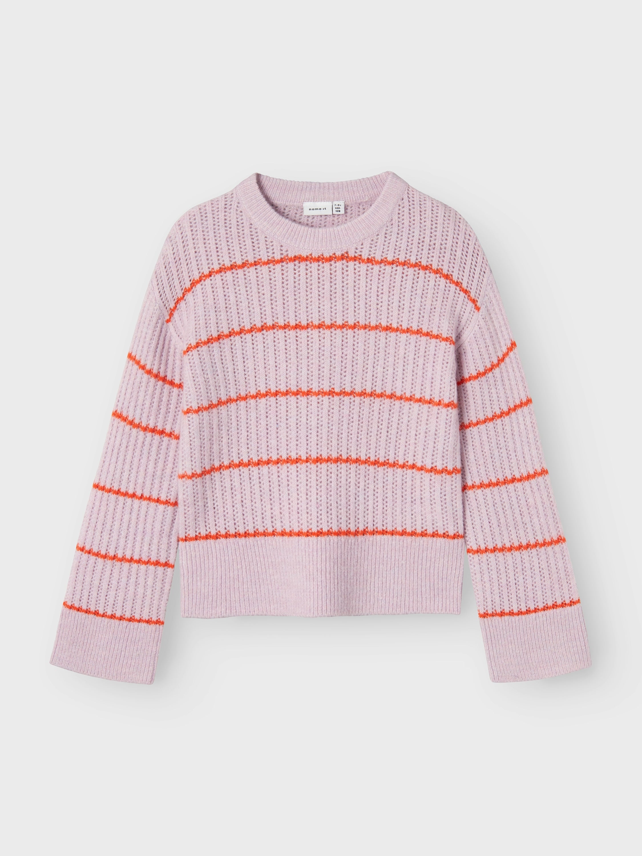 Roze trui met oranje strepen Name It