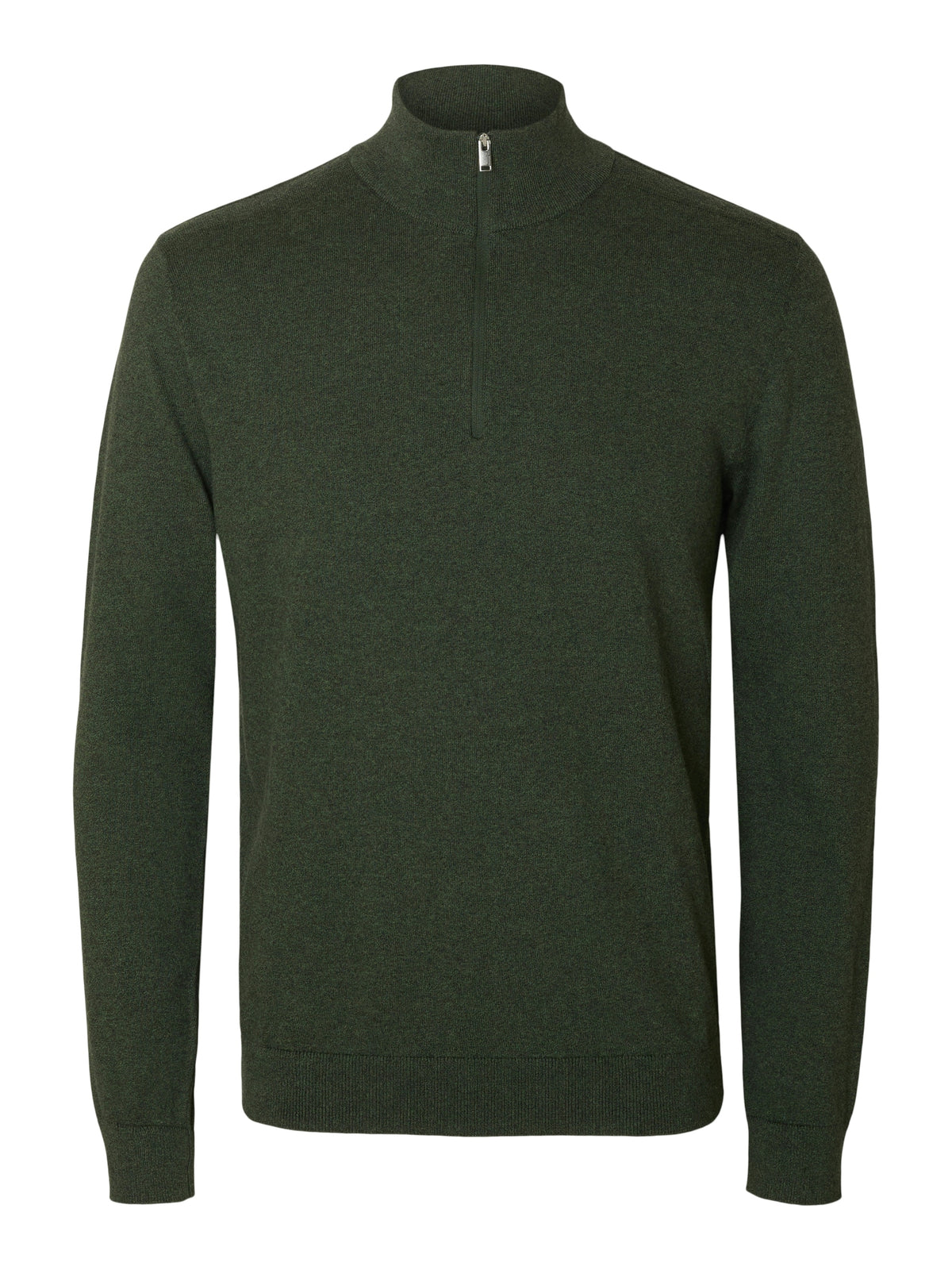 Kaki pull met opstaande kraag Selected