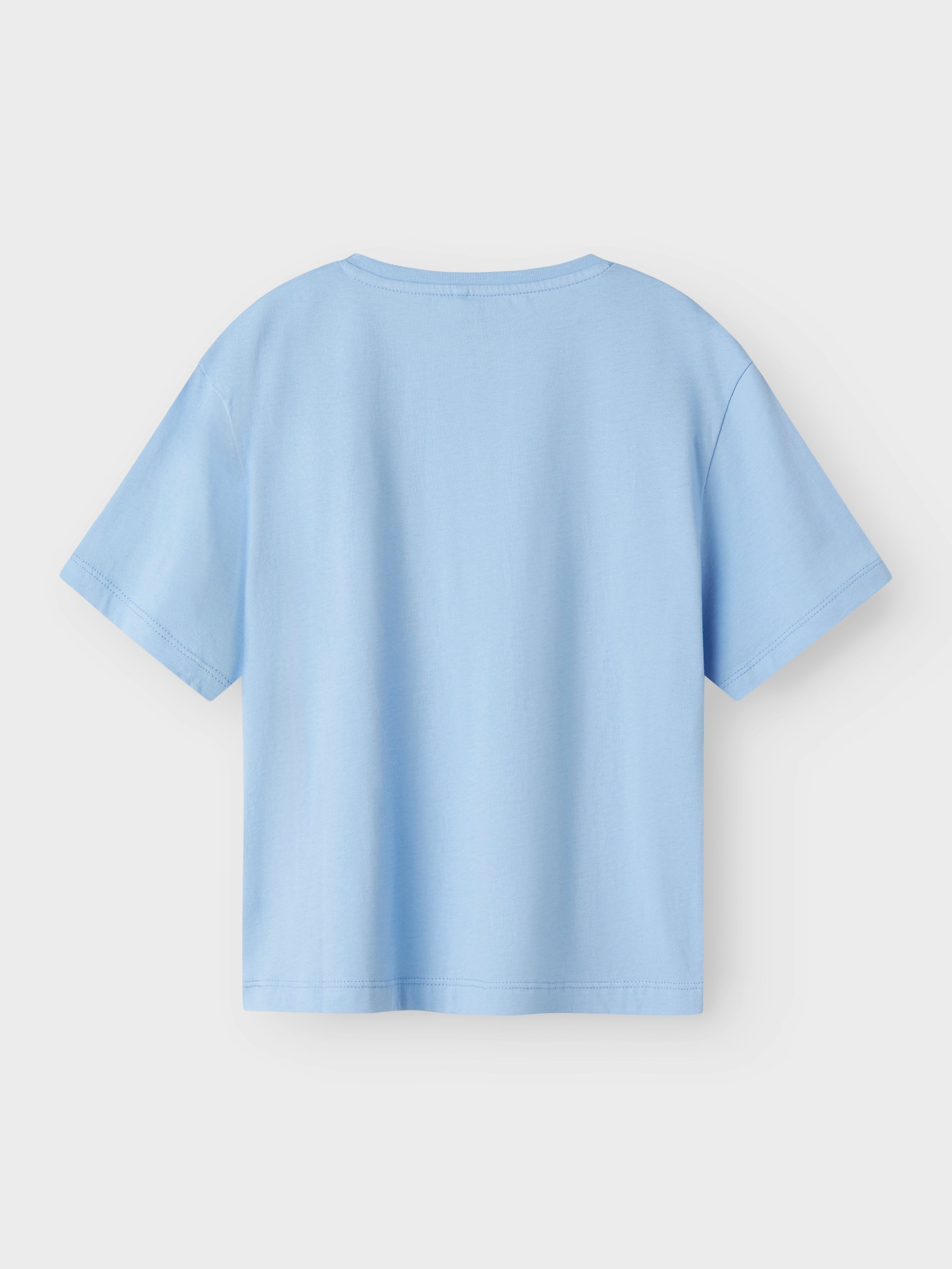 T-shirt en coton bleu clair avec impression rose « Name It »