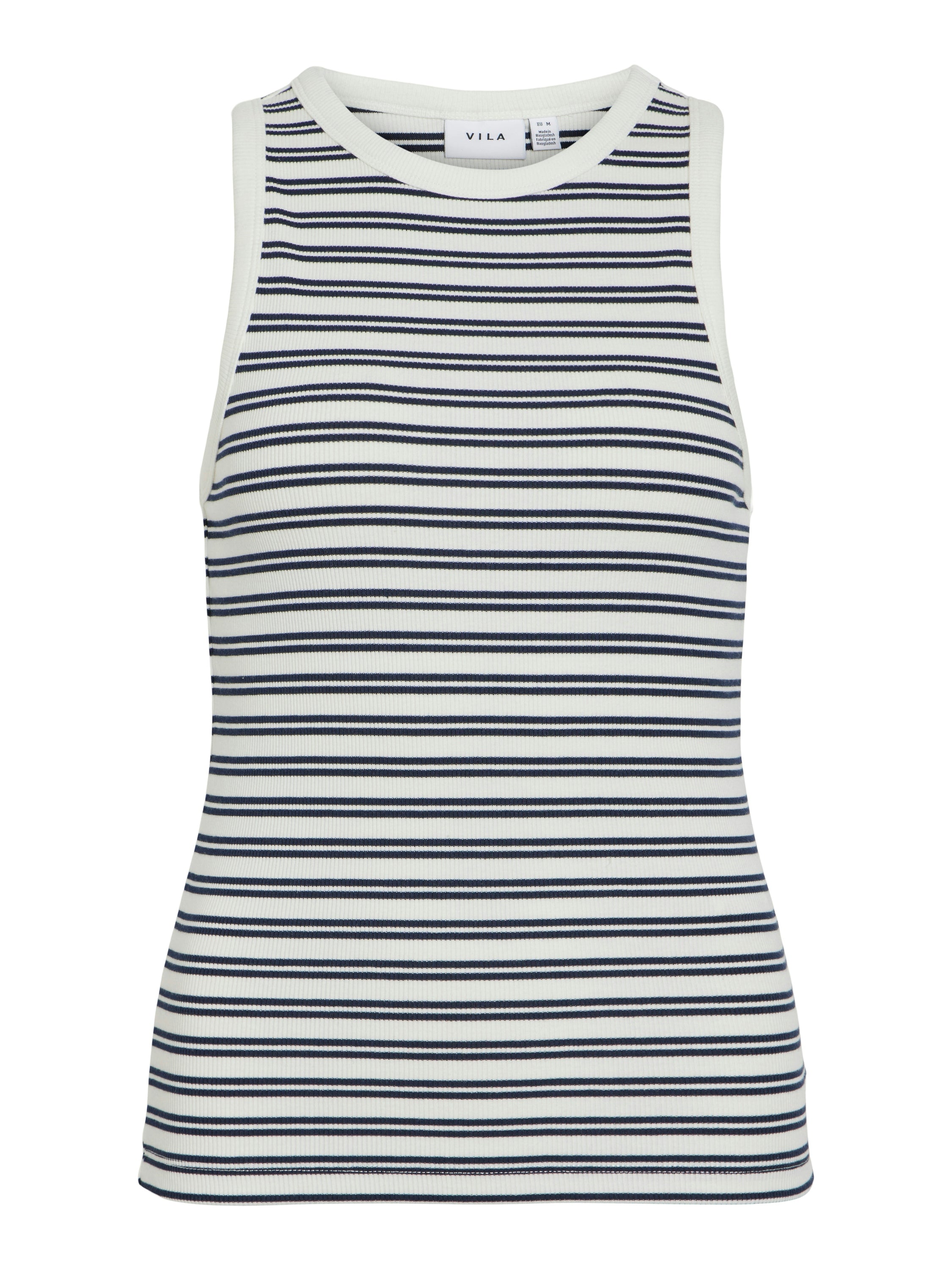 Navy /snow white top met strepen Vila