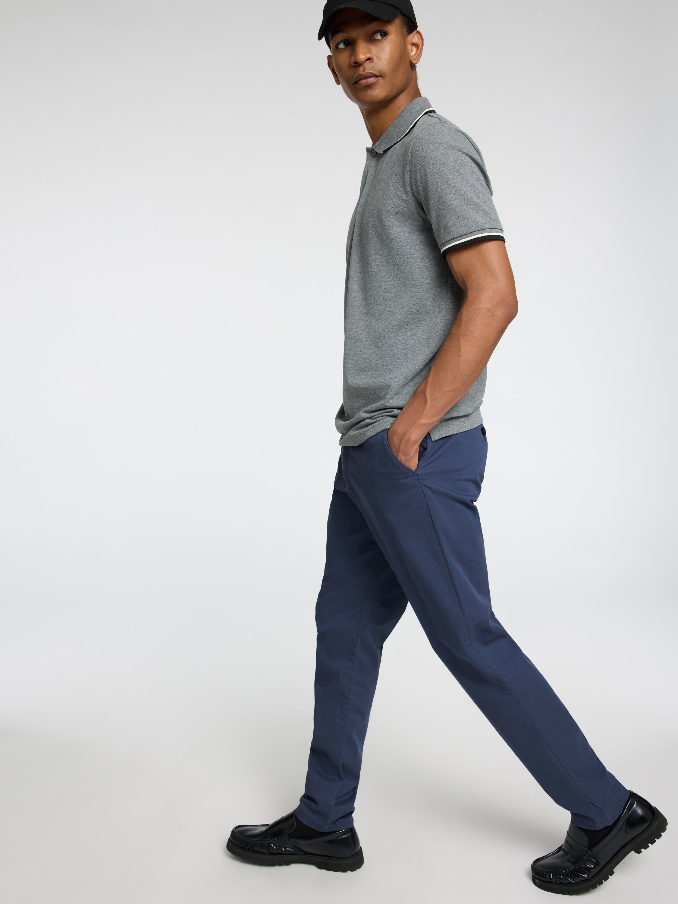 Ocean blauwe slim fit chino Selected