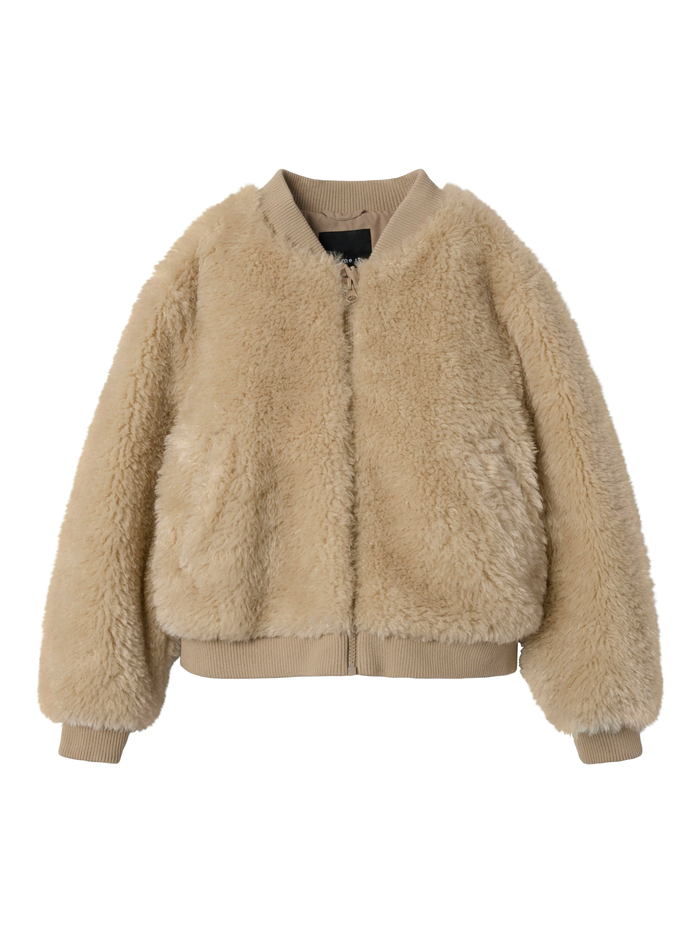 Beige jas in teddy Name It