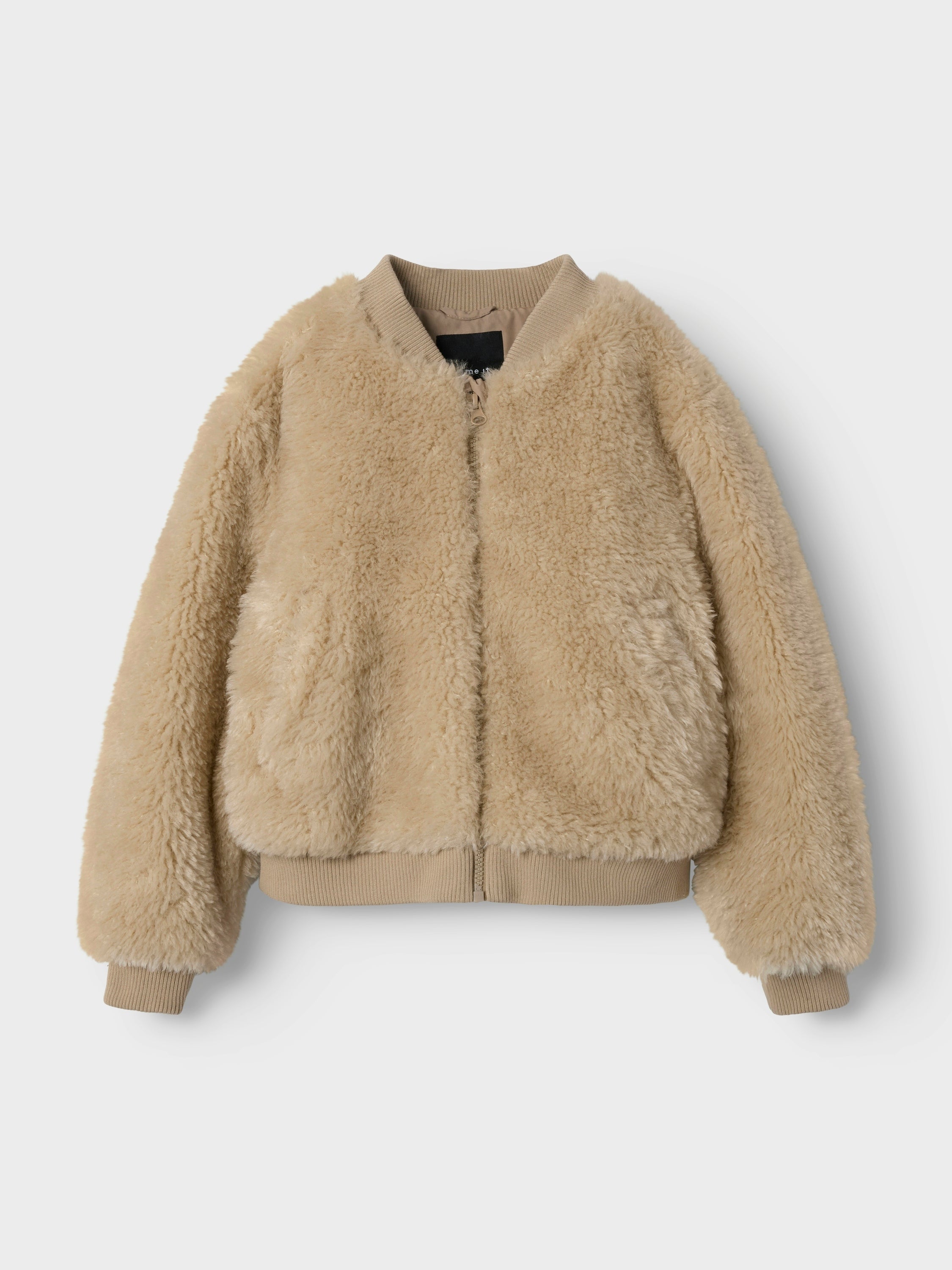 Beige jas in teddy Name It