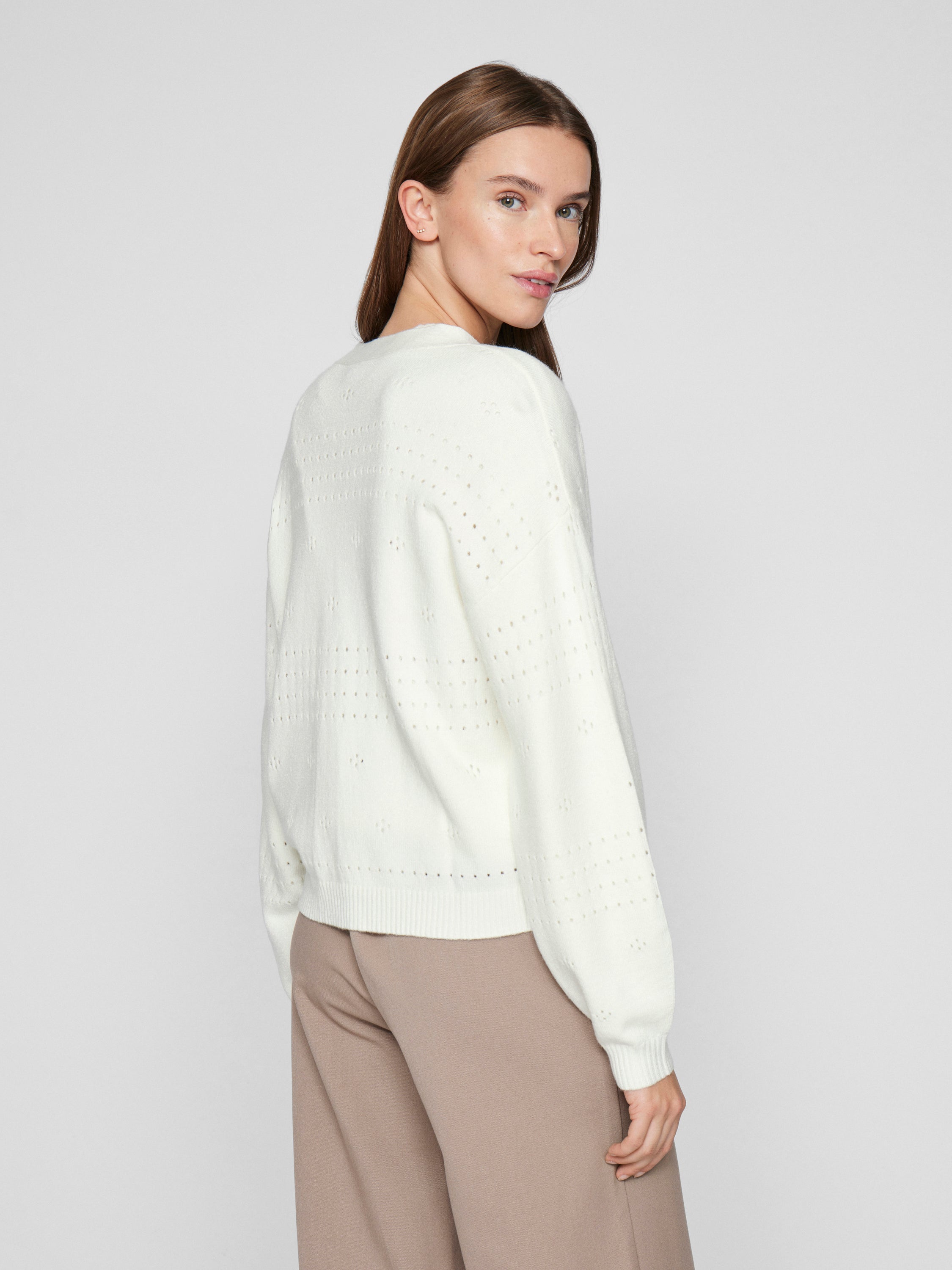 Ecru gilet met knopen Viril V Vila