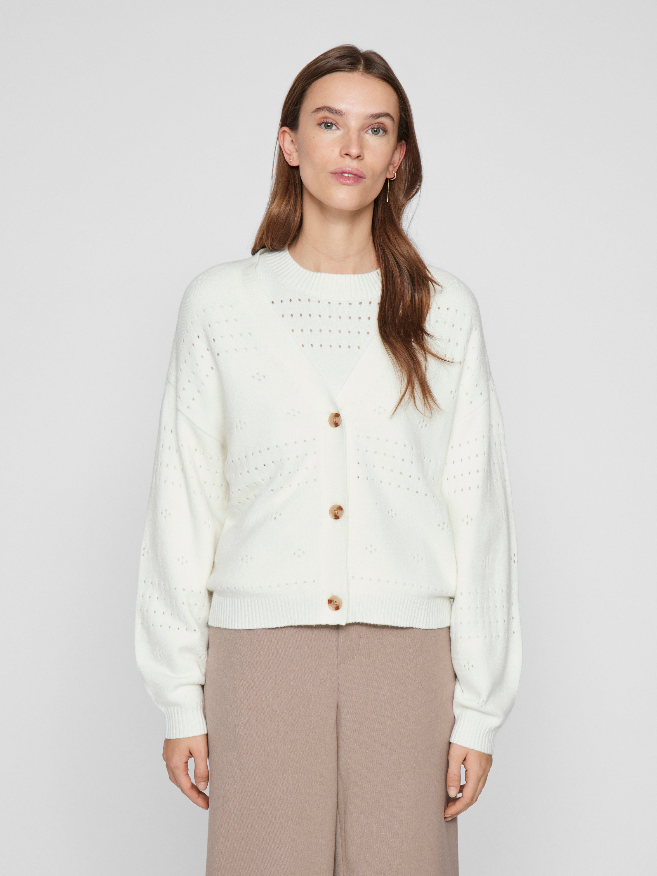 Ecru gilet met knopen Viril V Vila