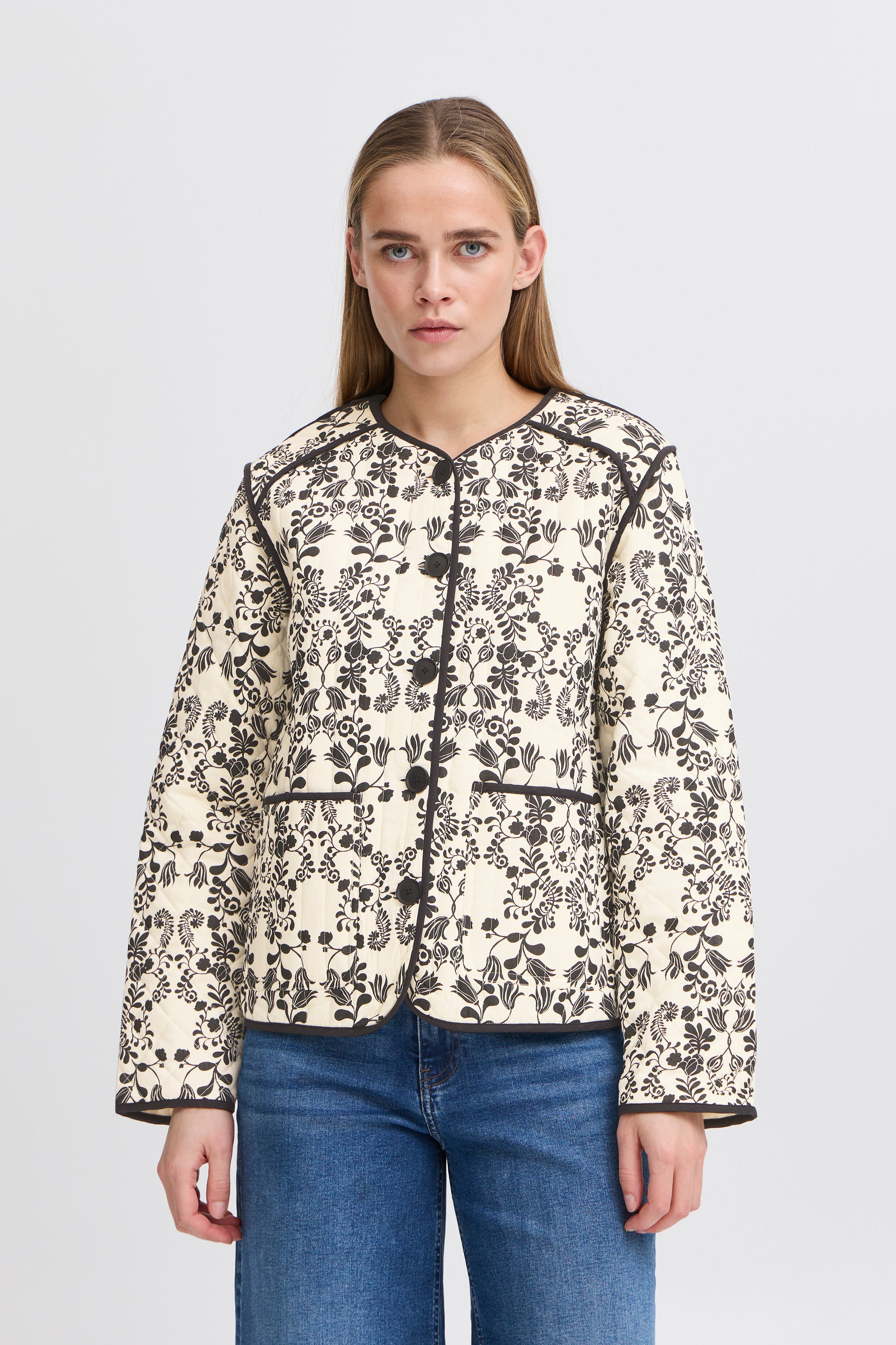 Gilet écru à imprimé noir Gizaro Ichi