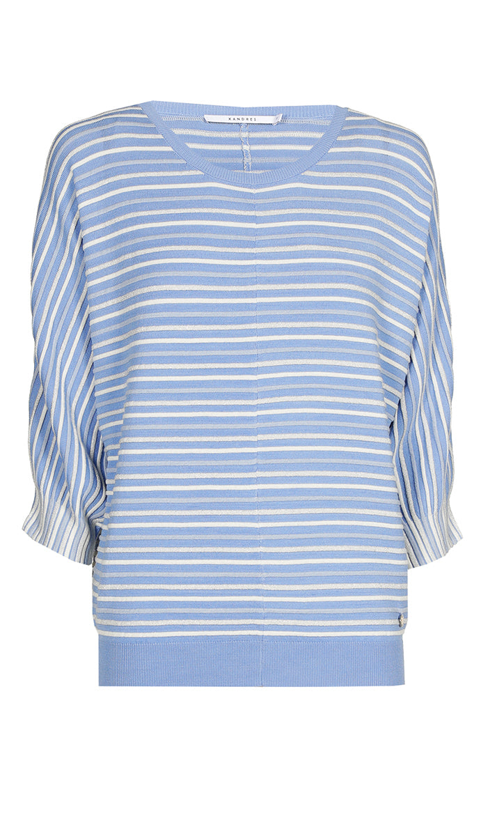 Pull rayé bleu avec fil pailleté Gaboni Xandres