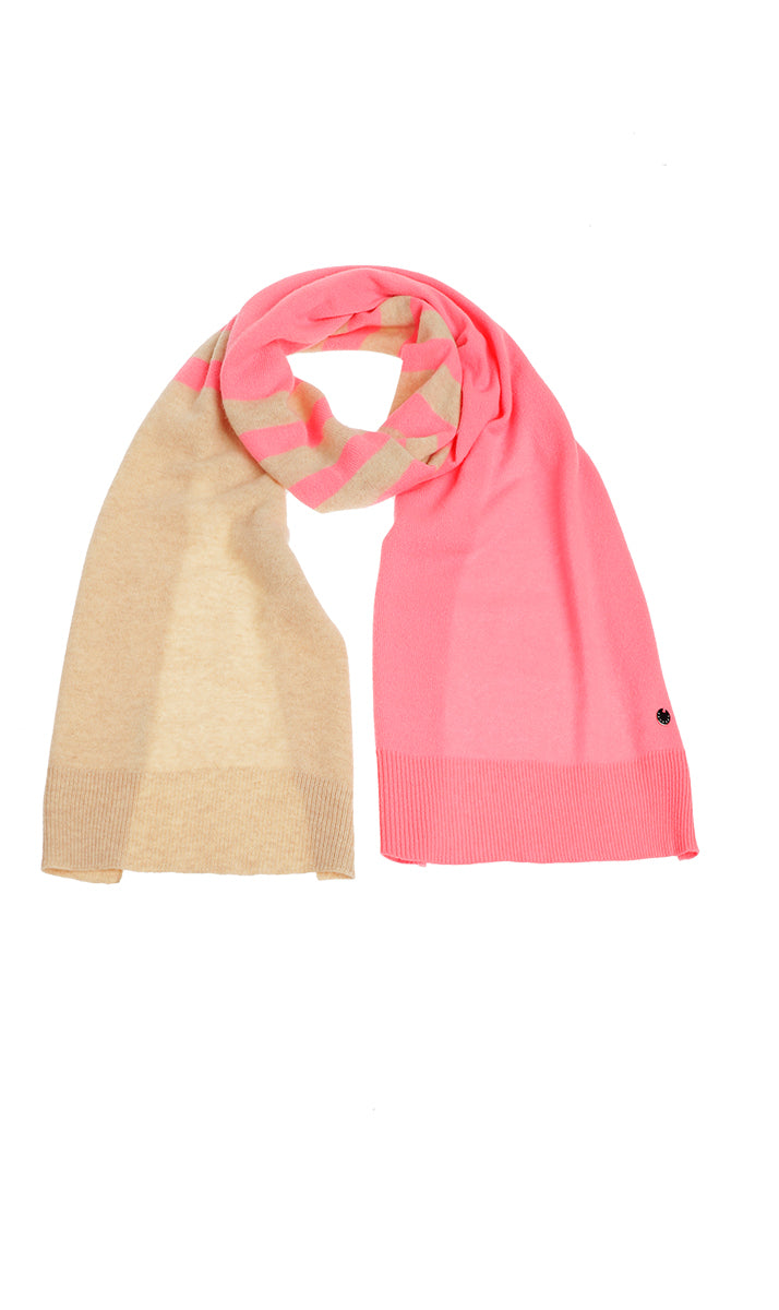 Écharpe rayée fuchsia en cachemire Kanoa Xandres