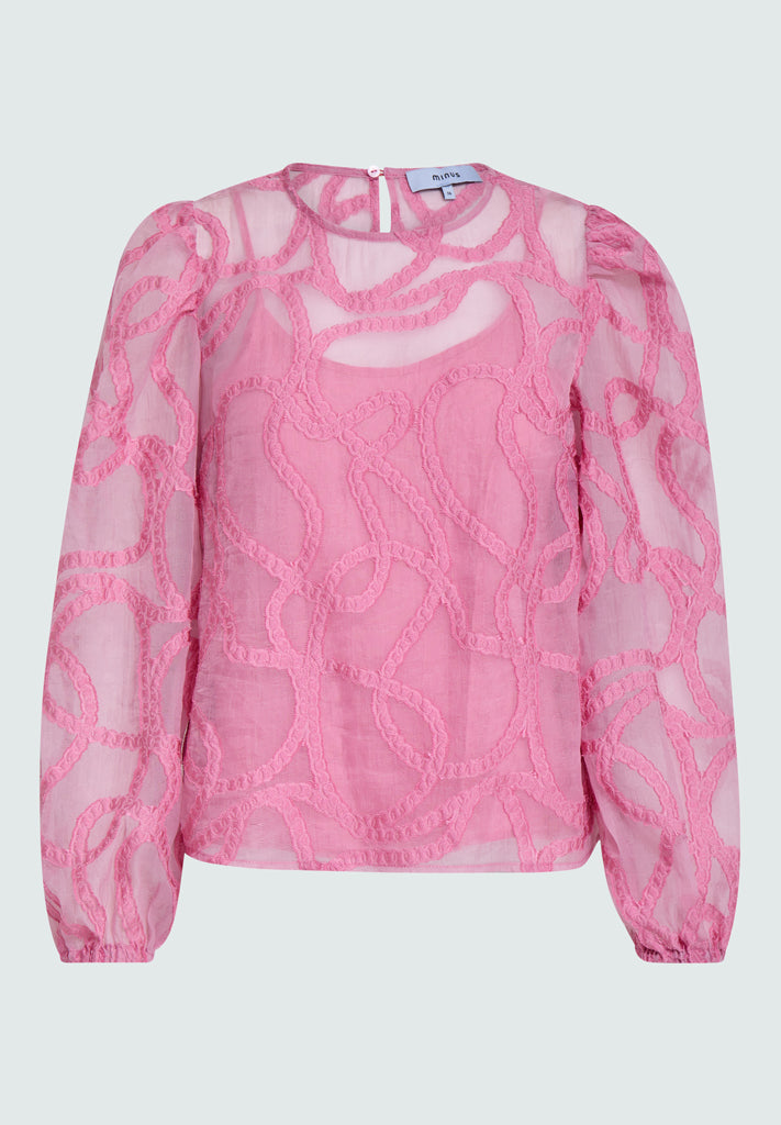 Roze doorzichtige bloes met ondertop Odina Minus