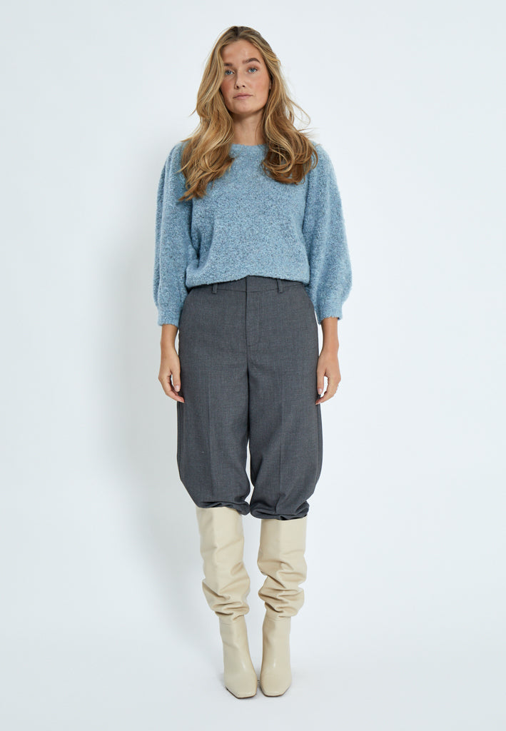 Pull bleu clair en maille à manches bouffantes Jennie Minus