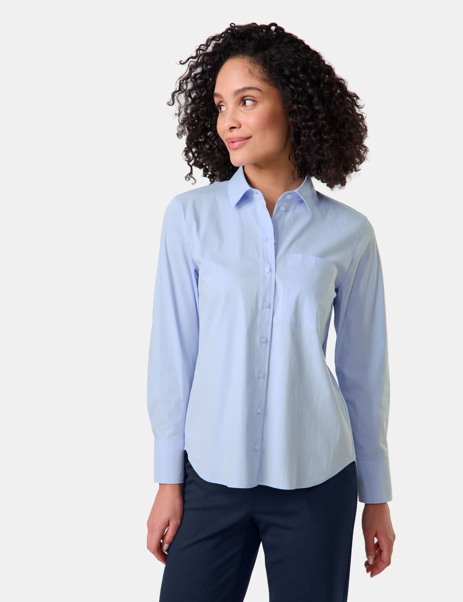 Chemisier Gerry Weber en coton bleu clair à manches longues